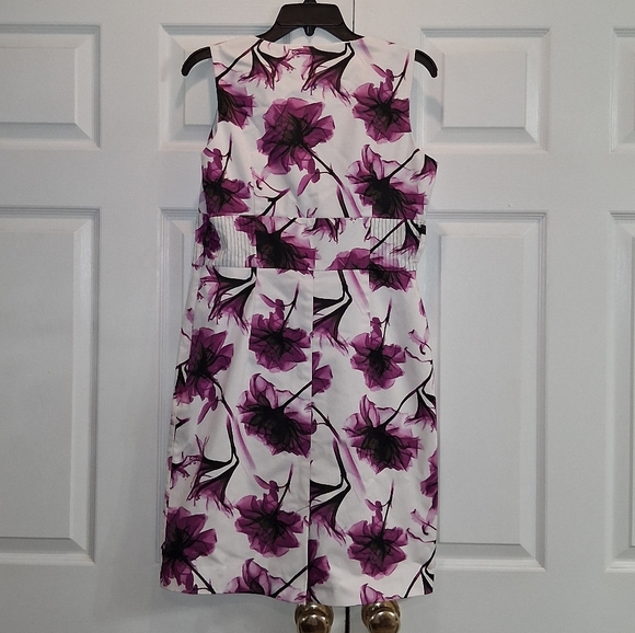 Worthington Purple and White Floral Y2K Sleeveless Women's Sheath Dress Size 8 - Picture 2 of 11